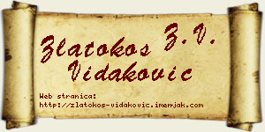 Zlatokos Vidaković vizit kartica